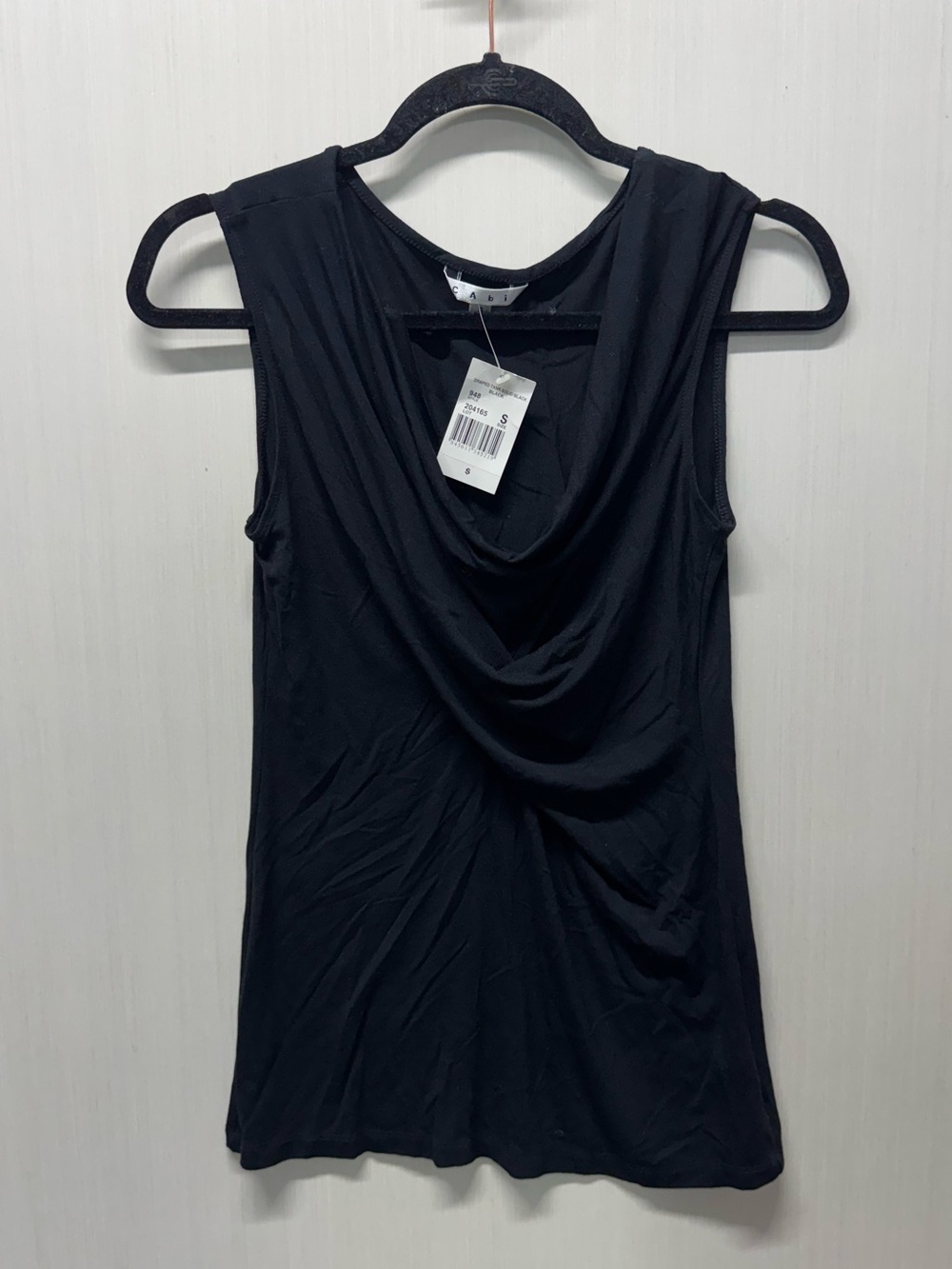 Cabi Draped Solid Black Tank NWT